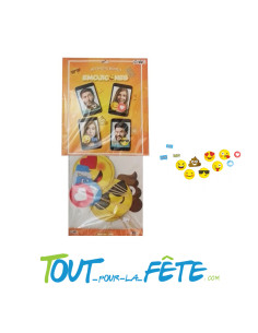 Kit PHOTO BOOTH thème Emojicones smiley 12 pièces 2