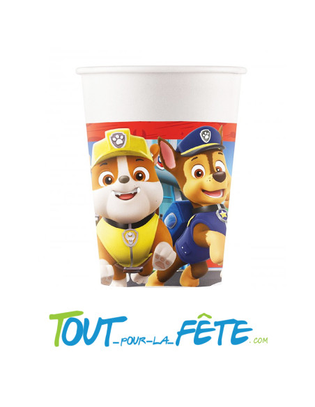 Lot de 8 gobelets en carton 20cl Pat Patrouille © sous licence officielle