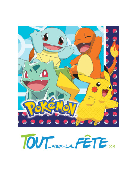 Lot 16 serviettes Pokémon 33 cm