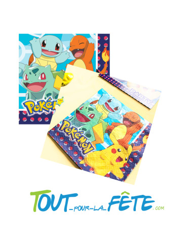 Lot 16 serviettes Pokémon 33 cm