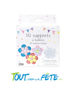 10 Supports Ballons 8cm forme fleur