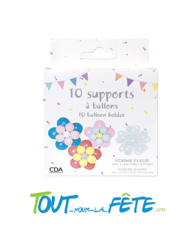 10 Supports Ballons 8cm forme fleur