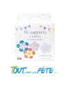 10 Supports Ballons 8cm forme fleur