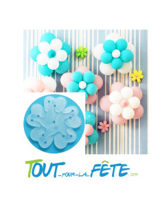 10 Supports Ballons 8cm forme fleur 2