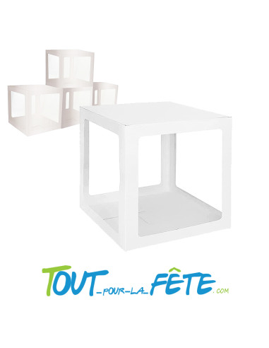 4 cubes carton avec film plastique rigide blanc 30 cm