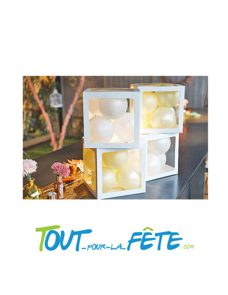 4 cubes carton avec film plastique rigide blanc 30 cm