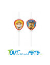 4 pailles en carton Pat'Patrouille