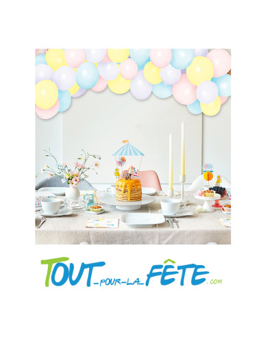 Kit de 40 ballons couleur macaron pastels