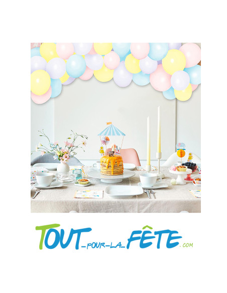 Kit de 40 ballons couleur macaron pastels
