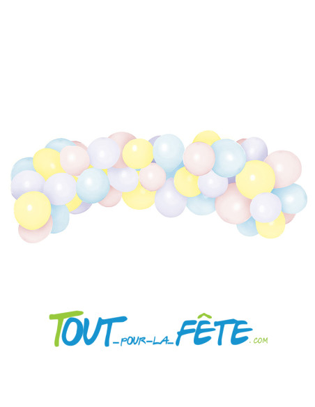 Kit de 40 ballons couleur macaron pastels