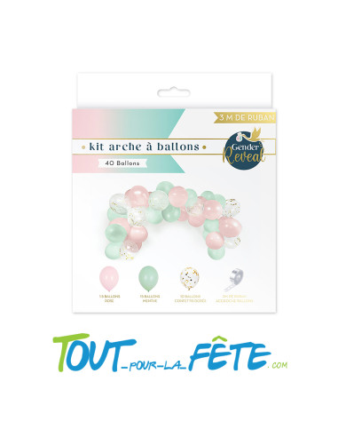 Kit de 40 ballons reveal gender couleur bleu et rose
