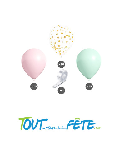 Kit de 40 ballons reveal gender couleur bleu et rose