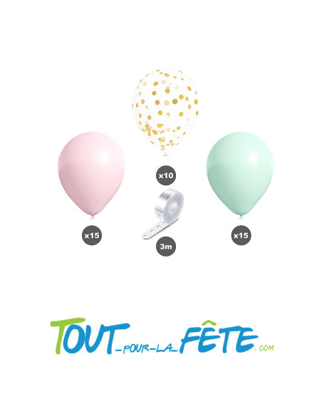 Kit de 40 ballons reveal gender couleur bleu et rose