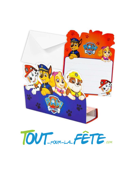 Lot de 8 invitations et enveloppes Pat' Patrouille™
