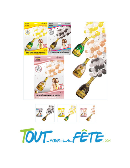 Kit de décoration ballon bouteille plusieurs couleurs