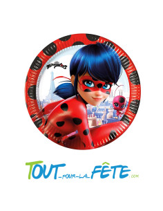 Lot de 8 assiettes lady bug Miraculous 23 cm