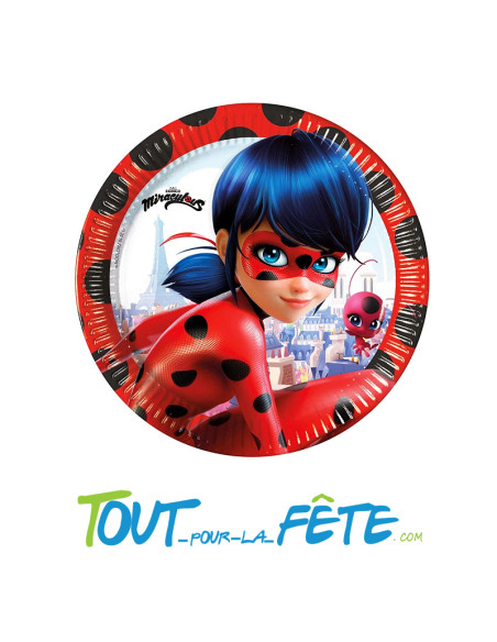 Lot de 8 assiettes lady bug Miraculous 23 cm