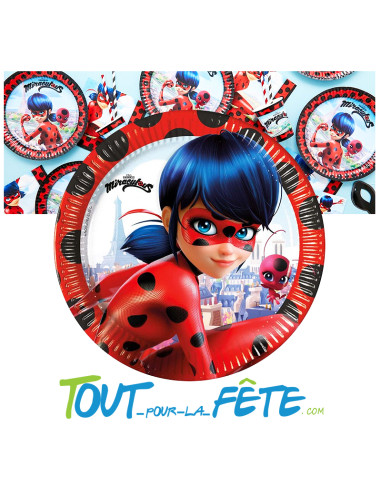 Lot de 8 assiettes lady bug Miraculous 23 cm