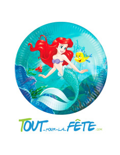 Lot de 8 Assiette Ariel La Petite Sirène 23 cm