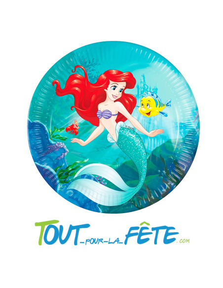 Lot de 8 Assiette Ariel La Petite Sirène 23 cm