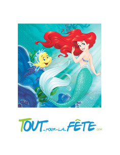Lot de 20 serviettes Ariel La Petite Sirène 33 cm