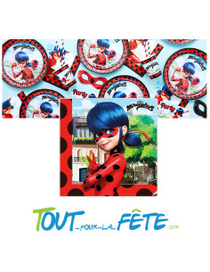 Lot de 20 serviettes en papier Miraculous Lady Bug 2
