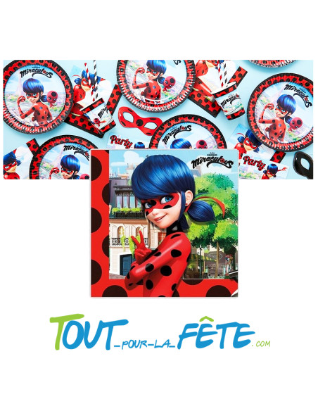 Lot de 20 serviettes en papier Miraculous Lady Bug
