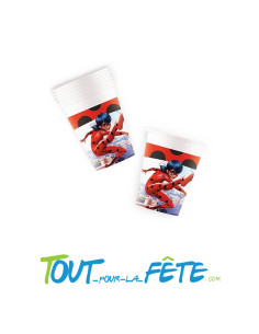 Lot de 8 gobelets en carton Miraculous Lady Bug