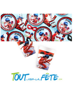 Lot de 8 gobelets en carton Miraculous Lady Bug 2