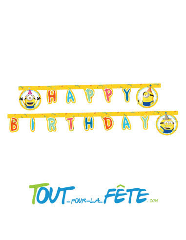 Guirlande happy birthday Les Minions illumination 2 m