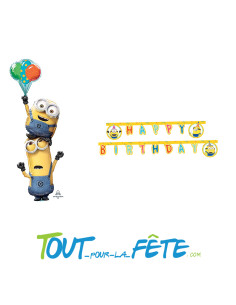 Guirlande happy birthday Les Minions illumination 2 m 2