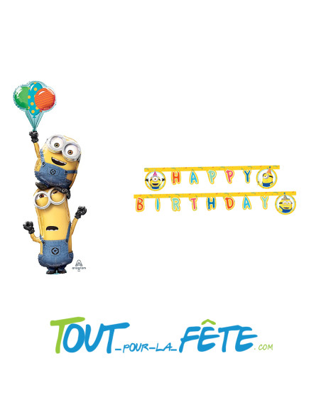 Guirlande happy birthday Les Minions illumination 2 m