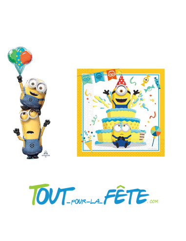 Lot de 16 serviettes Les Minions illumination
