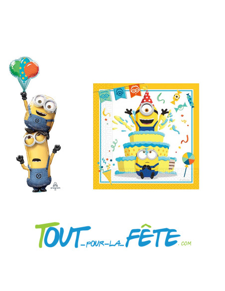 Lot de 16 serviettes Les Minions illumination