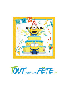 Lot de 20 serviettes Les Minions illumination