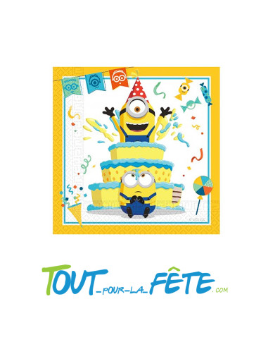 Lot de 20 serviettes Les Minions illumination