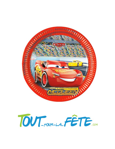 Lot de 8 assiettes Cars Disney Pixar Flash McQueen