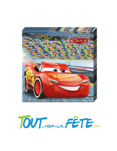 Lot de 20 serviettes Cars Disney Pixar Flash McQueen
