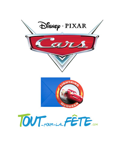 Lot de 6 cartons d'invitation Cars Disney Pixar