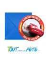 Lot de 6 cartons d'invitation Cars Disney Pixar