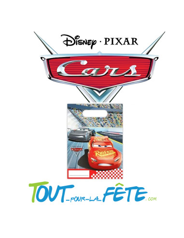 Lot de 6 sac à cadeaux Cars Disney Pixar