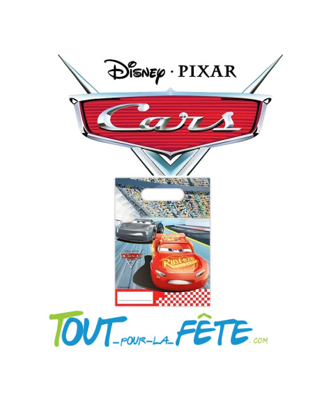 Lot de 6 sac à cadeaux Cars Disney Pixar