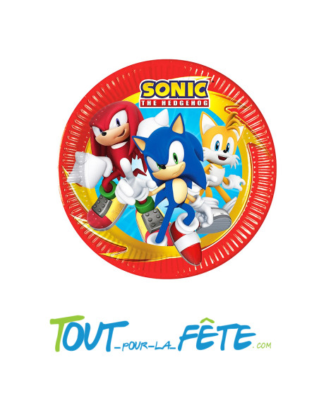 Lot de 8 assiettes Sonic L'hérisson