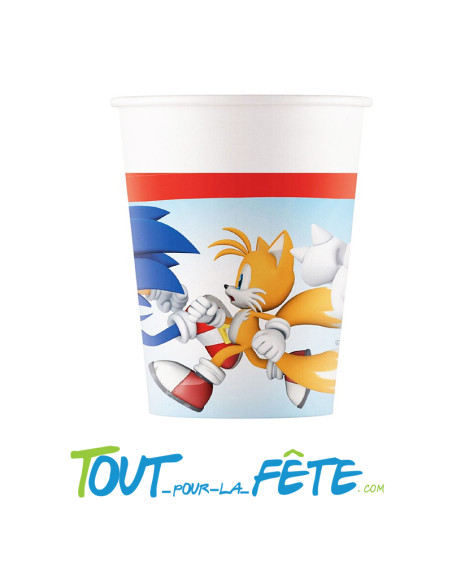 Lot de 8 verres Sonic L'hérisson