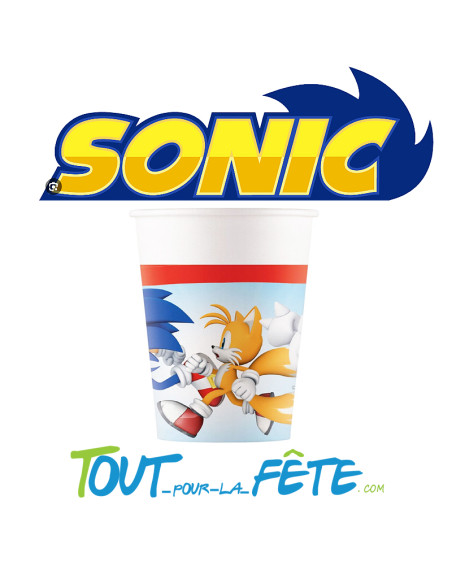Lot de 8 verres Sonic L'hérisson