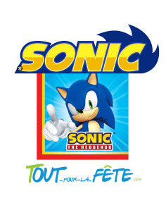 Lot de 20 serviettes Sonic L'hérisson 33 cm 2