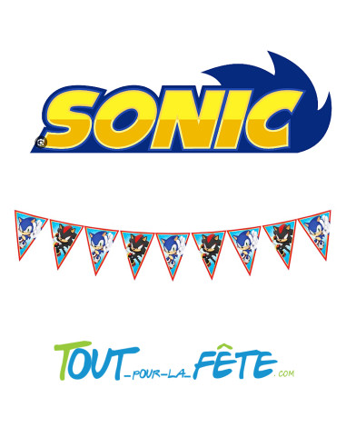 Bannière en papier Sonic L'hérisson 2.3 m