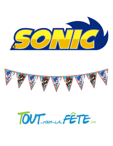 Bannière en papier Sonic L'hérisson 2.3 m