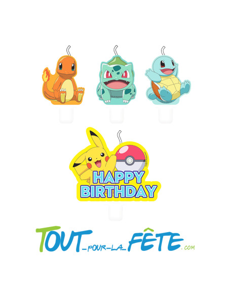Lot de 4 bougies Pokémon