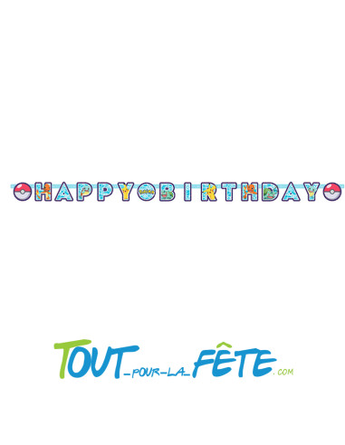 Guirlande Pokémon happy Birth Day 2.18 mètre